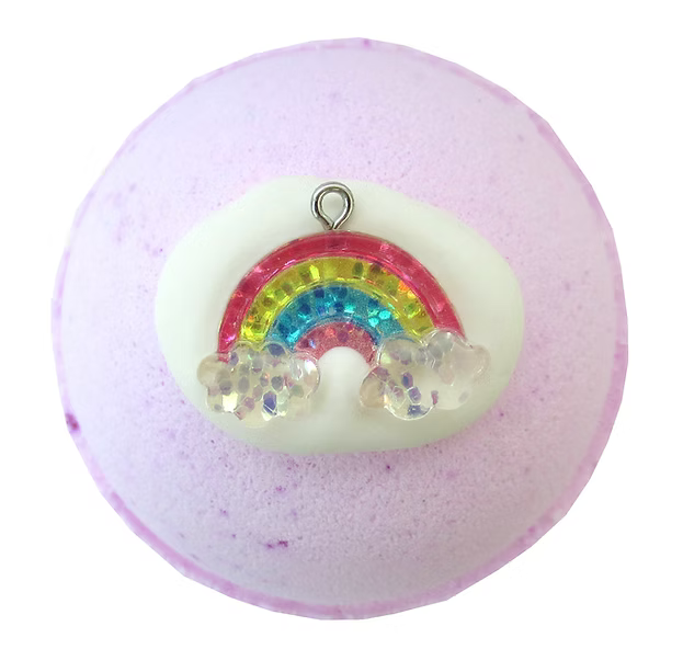 Apple & Lily Pink Bath Bomb with Rainbow Charm