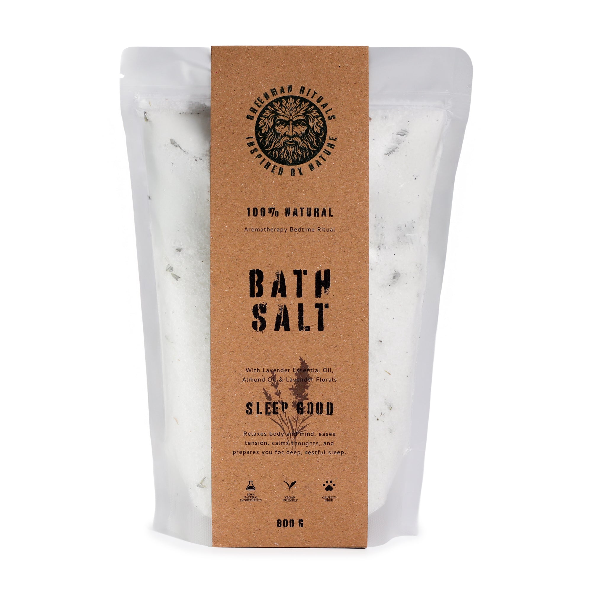 Aromatherapy Bath Salts with Lavender Essential Oil, Almond Oil & Lavender Florals 800g